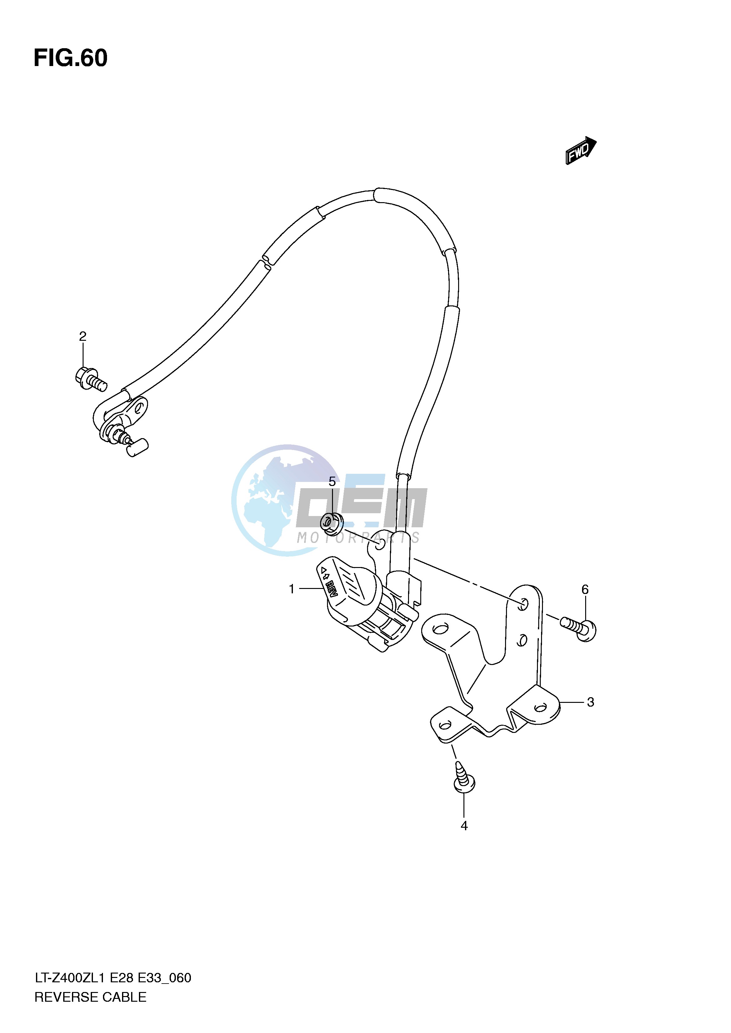 REVERSE CABLE (LT-Z400L1 E33)