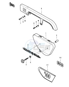 H1 C [MACH III] (-C) 500 [MACH III] drawing SIDE COVER_CHAIN COVER -- 69-72 H1_A_B_C- -