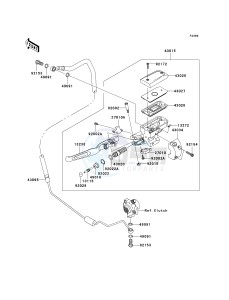 VN 1700 B [VULCAN 1700 VOYAGER ABS] (9FA) B9F drawing CLUTCH MASTER CYLINDER