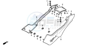 CB250 drawing SIDE COVER