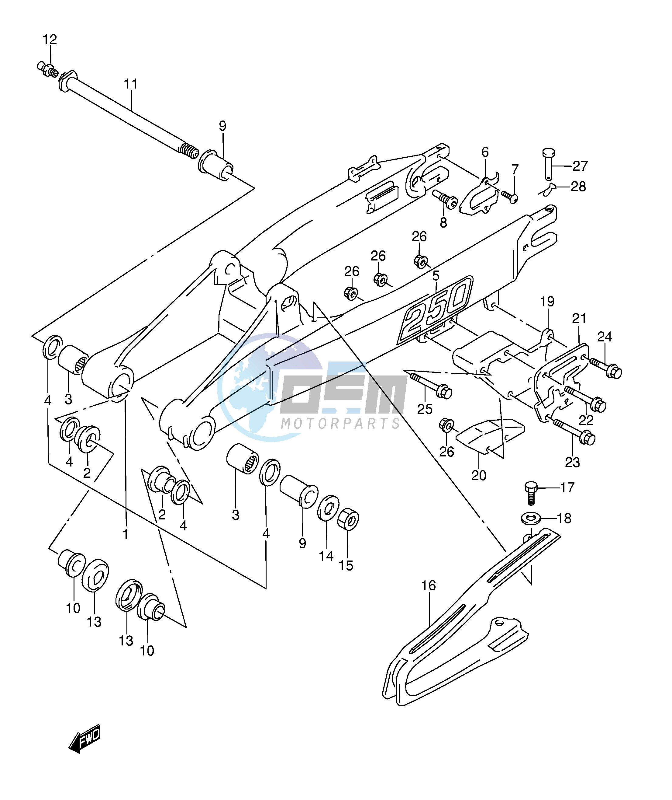 REAR SWINGING ARM (MODEL M N)