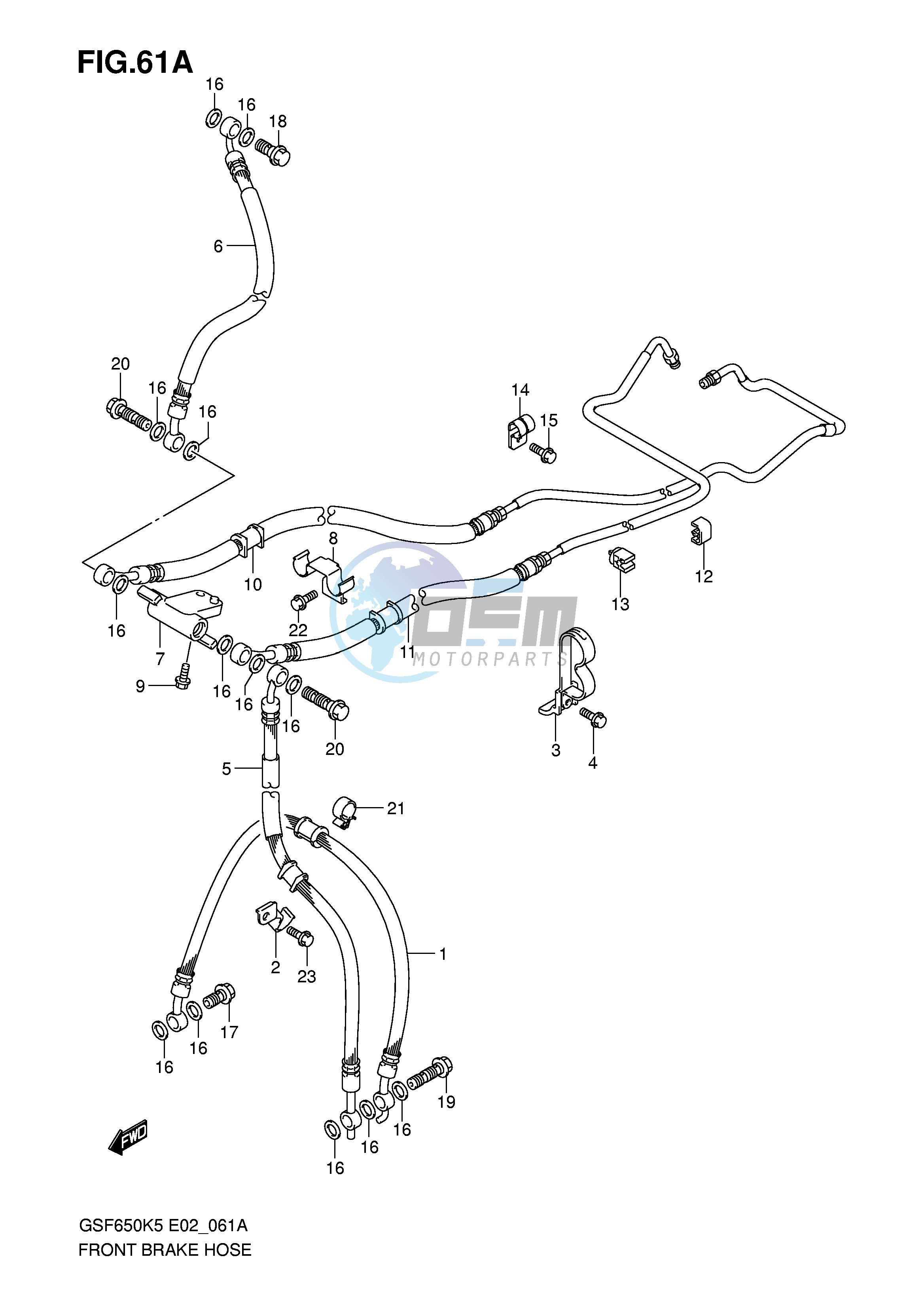 FRONT BRAKE HOSE (GSF650AK5 UAK5 AK6 UAK6 AK6 UAK6)