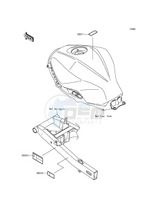 NINJA 300 ABS EX300BGFA XX (EU ME A(FRICA) drawing Labels