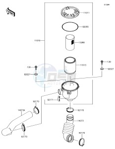 MULE SX 4x4 KAF400HHF EU drawing Air Cleaner-Belt Converter