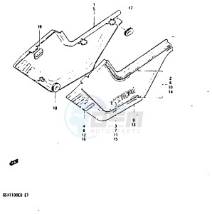 GSX1100 (Z-D) drawing FRAME COVER (GSX1100EXD)