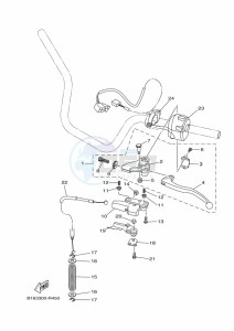 YFM700FWB KODIAK 700 (B6KA) drawing HANDLE SWITCH & LEVER