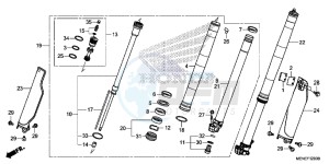 CRF450RE CRF450R Europe Direct - (ED) drawing FRONT FORK (D/E)