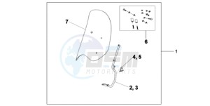 SH300A9 ED / ABS TBX drawing WINDSHIELD WITHOUT KNUCKLE VISOR