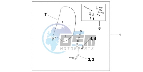 WINDSHIELD WITHOUT KNUCKLE VISOR