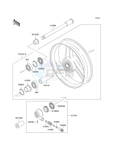 ZX 1100 D [NINJA ZX-11] (D1-D3) [NINJA ZX-11] drawing FRONT WHEEL