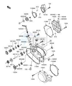 RM100 (E21) drawing ENGINE COVER