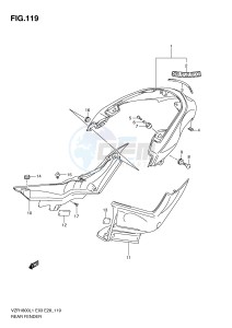 VZR1800 (E3) INTRUDER drawing REAR FENDER (VZR1800L1 E3)