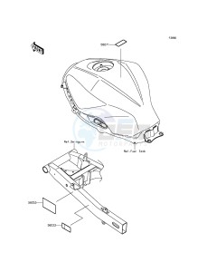 NINJA 300 ABS EX300BEFA XX (EU ME A(FRICA) drawing Labels