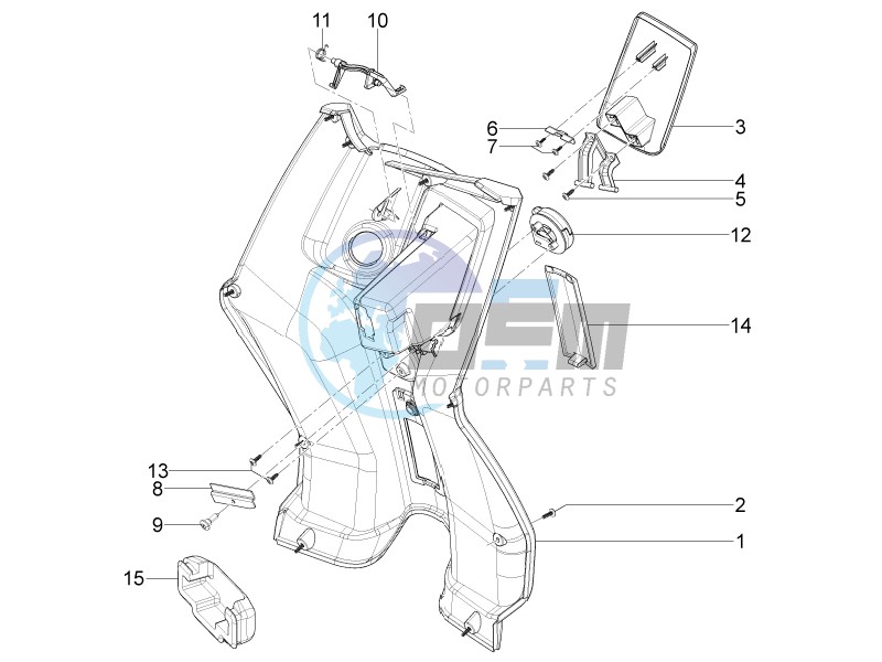 Front glove-box - Knee-guard panel