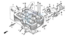 CB250 drawing CYLINDER HEAD (CB250PT/4/5)(CB250W/4)