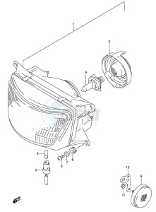 RF600R (E2) drawing HEADLAMP (MODEL P R)