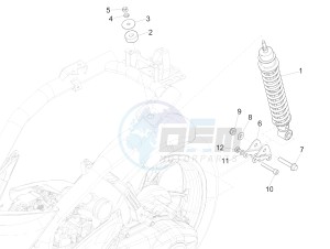 Liberty 150 iGet 4T 3V ie ABS (APAC) drawing Rear suspension - Shock absorber/s