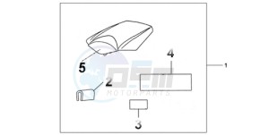 CBR1000RA9 UK - (E / ABS) drawing REAR SEAT COWL ACHILLES BLACK METALLIC