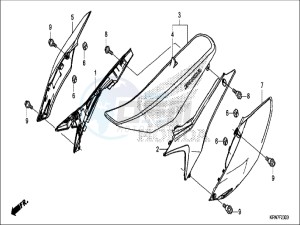 CRF250RH Europe Direct - (ED) drawing SEAT/SIDE COVER