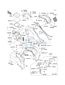 KVF 750 E [BRUTE FORCE 750 4X4I NRA OUTDOORS] (E8F-E9FA) E9FA drawing FRONT FENDER-- S- -