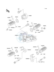 EX 500 D [NINJA 500R] (D10-D12) [NINJA 500R] drawing FOOTRESTS