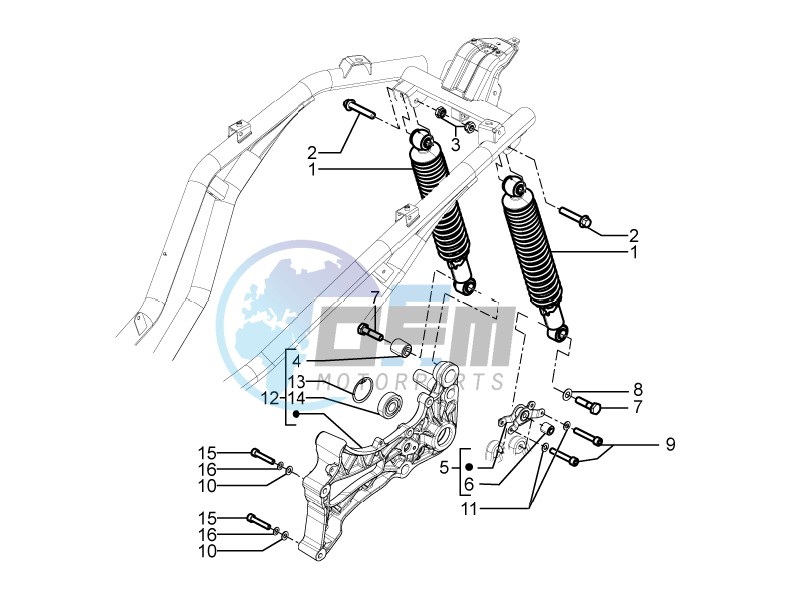 Rear suspension - Shock absorber/s