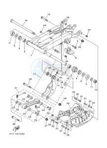 YFM350R YFM350RD RAPTOR 350 (10PA) drawing REAR ARM