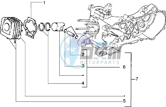 Cylinder-piston-wrist pin assy