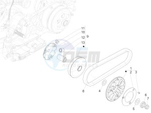 Liberty 125 4T PTT E3 (E) (EMEA) drawing Driving pulley