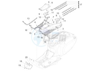 PRIMAVERA 50 4T 4V NOABS E2 (NAFTA) drawing Central cover - Footrests