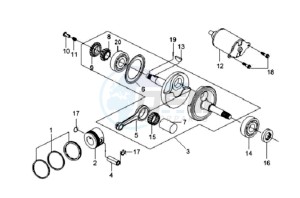 TRACKRUNNER 180 drawing CRANKSHAFT / PISTON / PISTON RING / STARTER