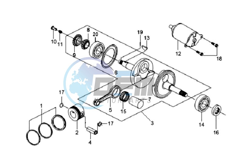 CRANKSHAFT / PISTON / PISTON RING / STARTER