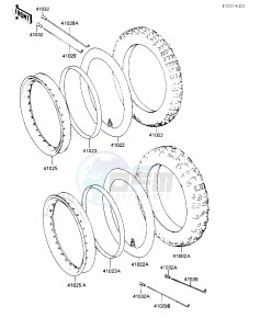 KL 250 D [KLR250] (D2-D3) [KLR250] drawing WHEELS_TIRES