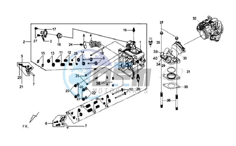 CYLINDER HEAD CPL   / THERMOSTAT