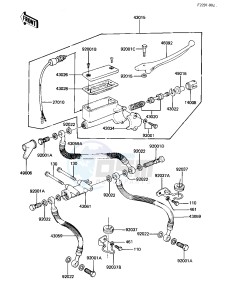 KZ 1100 B [GPZ) (B1-B2) [GPZ) drawing FRONT MASTER CYLINDER -- KZ1100-B1- -