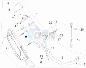 Beverly 350 4t 4v ie e3 Sport Touring drawing Silencer