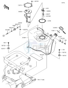 MULE SX 4x4 KAF400HHF EU drawing Fuel Tank