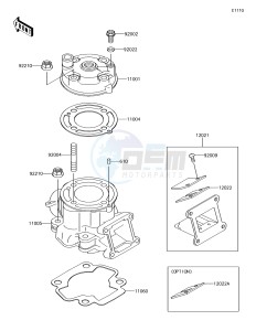 KX65 KX65AGF EU drawing Cylinder Head/Cylinder