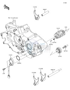 KLX450R KLX450AJF EU drawing Gear Change Drum/Shift Fork(s)