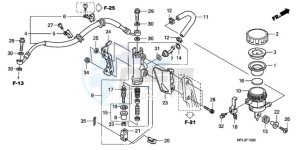 CBR1000RR9 Europe Direct - (ED / MME) drawing REAR BRAKE MASTER CYLINDER (CBR1000RR)