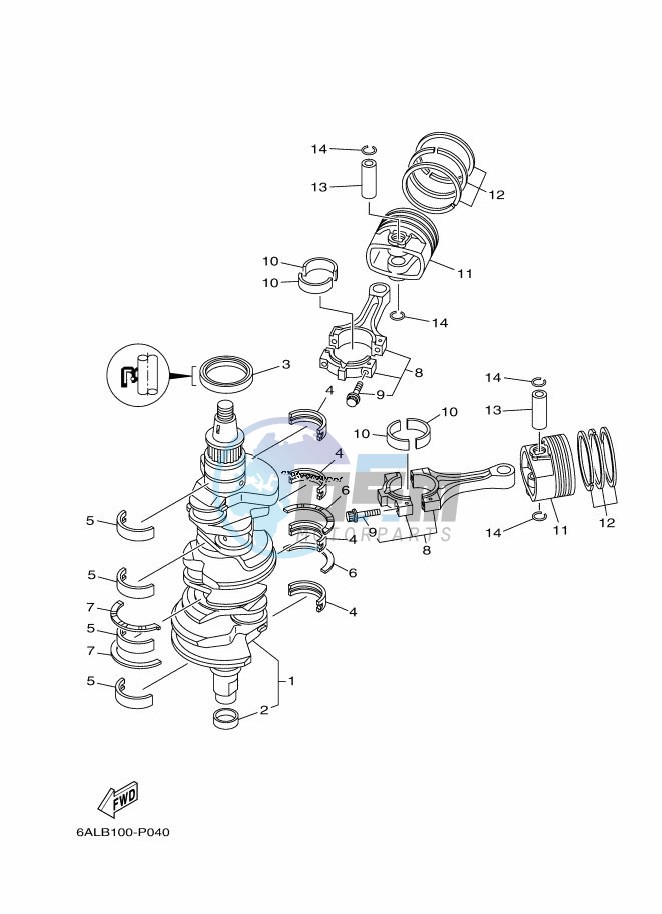 CRANKSHAFT--PISTON