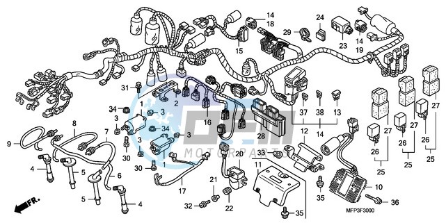 WIRE HARNESS/IGNITION COIL (CB1300/CB1300A)