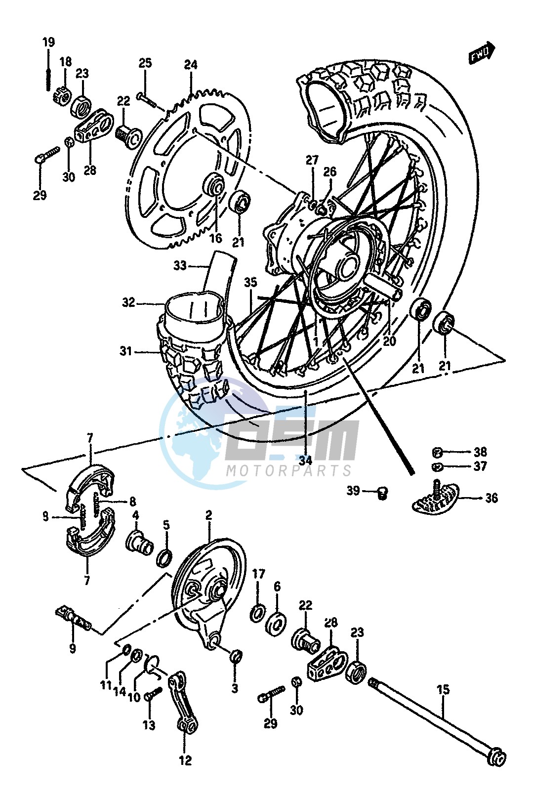 REAR WHEEL (MODEL H)