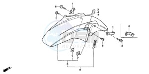 CB1300A CB1300SUPER FOUR drawing FRONT FENDER