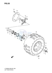 LT-R450 (E28-E33) drawing LEFT REAR WHEEL (MODEL K6 K7)