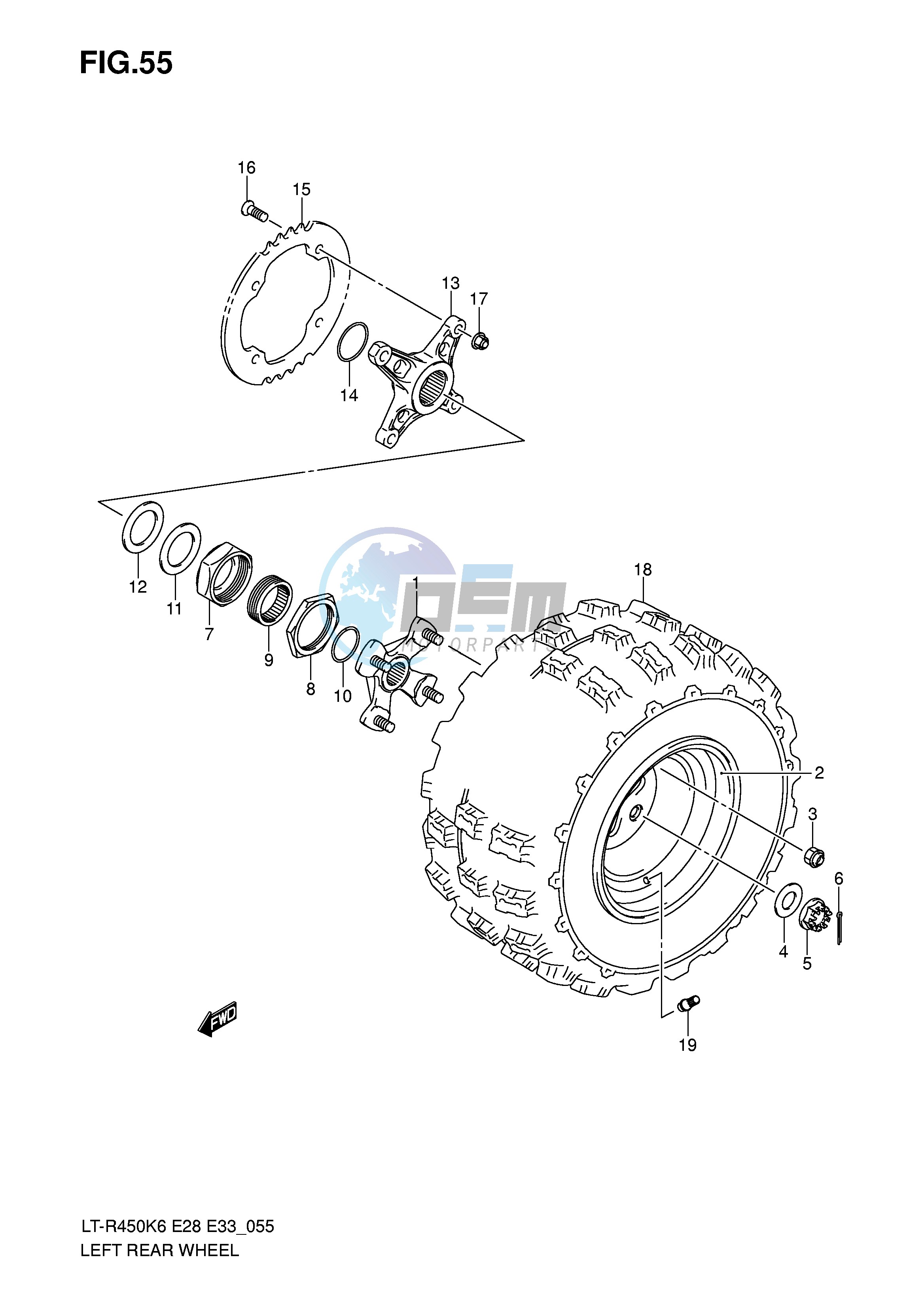 LEFT REAR WHEEL (MODEL K6 K7)