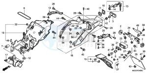 VFR1200FDC VFR1200F Dual Clutch E drawing REAR FENDER