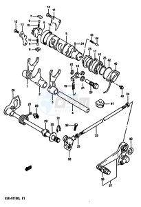 GSX-R1100 (K-L) drawing GEAR SHIFTING