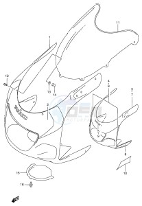 GSX-R750 (E2) drawing COWLING BODY (MODEL X)