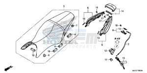 CB650FAJ CB650F 2ED drawing SEAT/REAR COWL